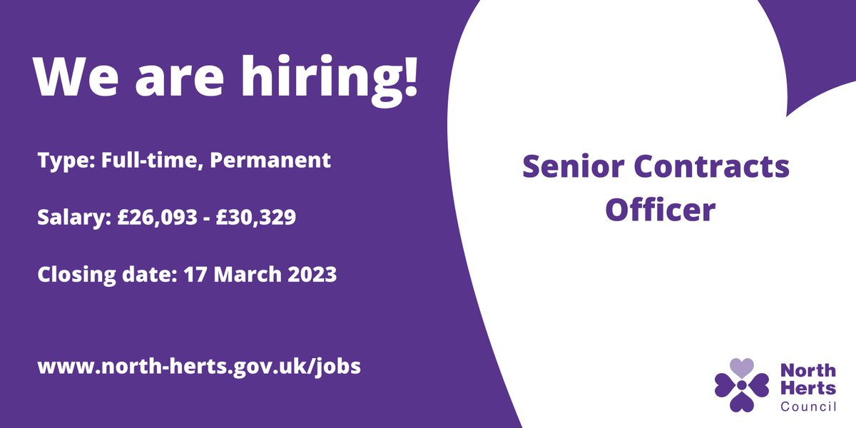 NorthHertsDC's tweet photo. Looking for your next challenge this #CareersWeek? We have a great opportunity for someone who is passionate about recycling and sustainability to become a Senior Contracts Officer. Find out more and apply 👇
https://t.co/E4Txll2sEh https://t.co/RXofD7EYbj