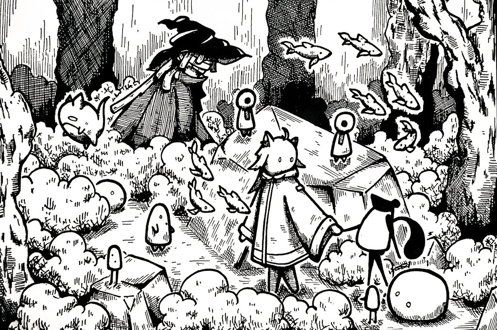 テーマ『魔女の森の案内』
#イラスト #イラスト好きな人と繋がりたい #芸術同盟 