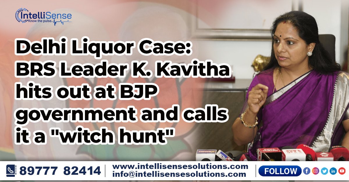 IntellisenseSo1's tweet photo. Delhi Liquor Case: BRS Leader K. Kavitha hits out at BJP government and calls it a "witch hunt"
To know more click here : https://t.co/77rvFQ0xS2
@aimim_national @revanth_anumula
#DelhiLiquorCase #Hyderabad #DelhiExcisePolicy #MadeForTrade #SavitribaiPhule #AUSvsIND #Agilan https://t.co/dtWHqouYjZ