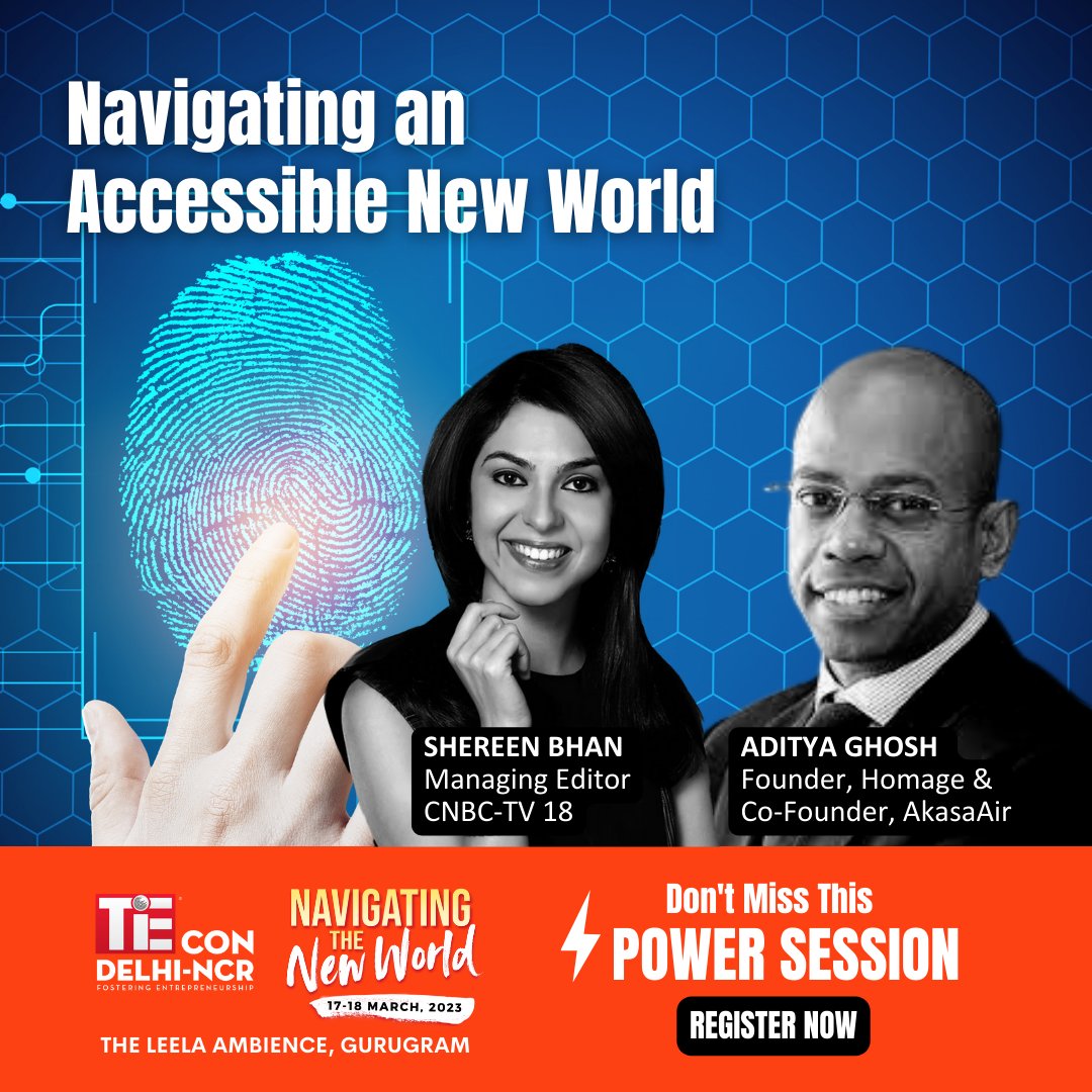 TiE Delhi-NCR (@tiedelhi) on Twitter photo Ready to chart your course in an exciting, #accessible new world?
Discover a world of opportunities - Join us for an unforgettable power session between <a href="/ShereenBhan/">Shereen Bhan</a> and <a href="/iamadityaghosh/">Aditya Ghosh</a> at #TiEconDelhi2023!
Register Now: bit.ly/TiEconDelhi23 Ready to chart your course in an exciting, #accessible new world?
Discover a world of opportunities - Join us for an unforgettable power session between <a href="/ShereenBhan/">Shereen Bhan</a> and <a href="/iamadityaghosh/">Aditya Ghosh</a> at #TiEconDelhi2023!
Register Now: bit.ly/TiEconDelhi23