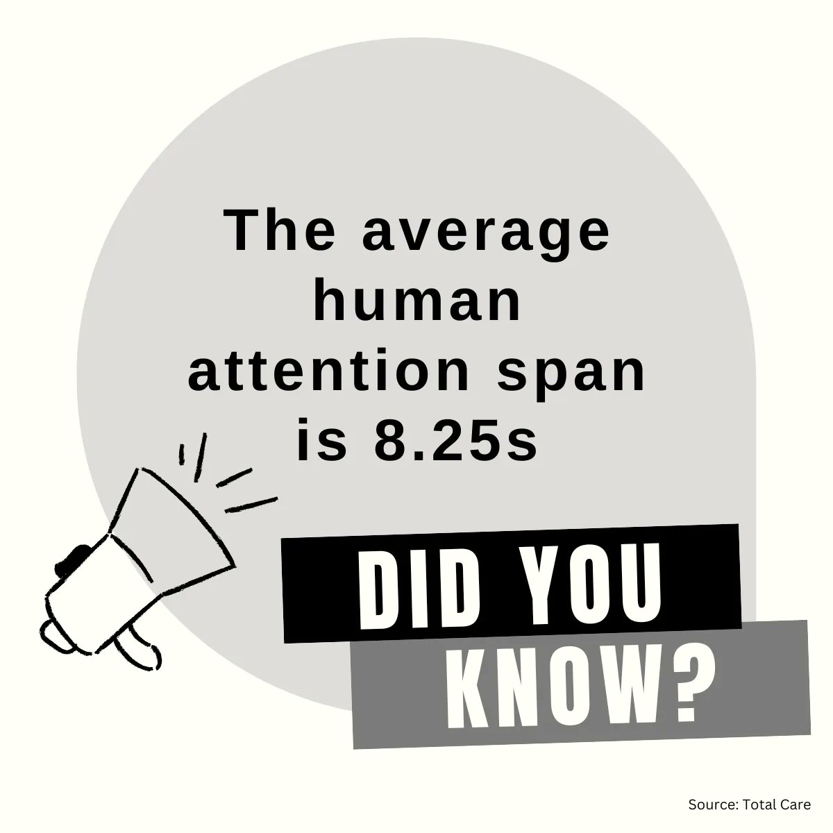 Did you know that the average attention span of a human is 8.25 seconds and for a goldfish it is 9 seconds? 

This week's newsletter focuses on attention - what it is and how you can reduce distraction. 

buff.ly/42bVyCK 

Source: Total Care Therapy