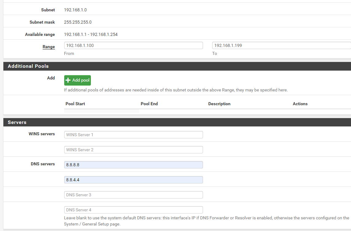 Pfsense dns ayarları 2 bölümden düzenlenmektedir.Ayrıca pfsense te pfsense dns_probe_finished_nxdomain hatası dns ayarlarından kaynaklanmaktadır.

Services/DHCP Server 'den  ilgili bölümen dns ayarları girilebilir.Burada #pfsendnsayarları

itprotech.com.tr/pfsense-dns-ay…