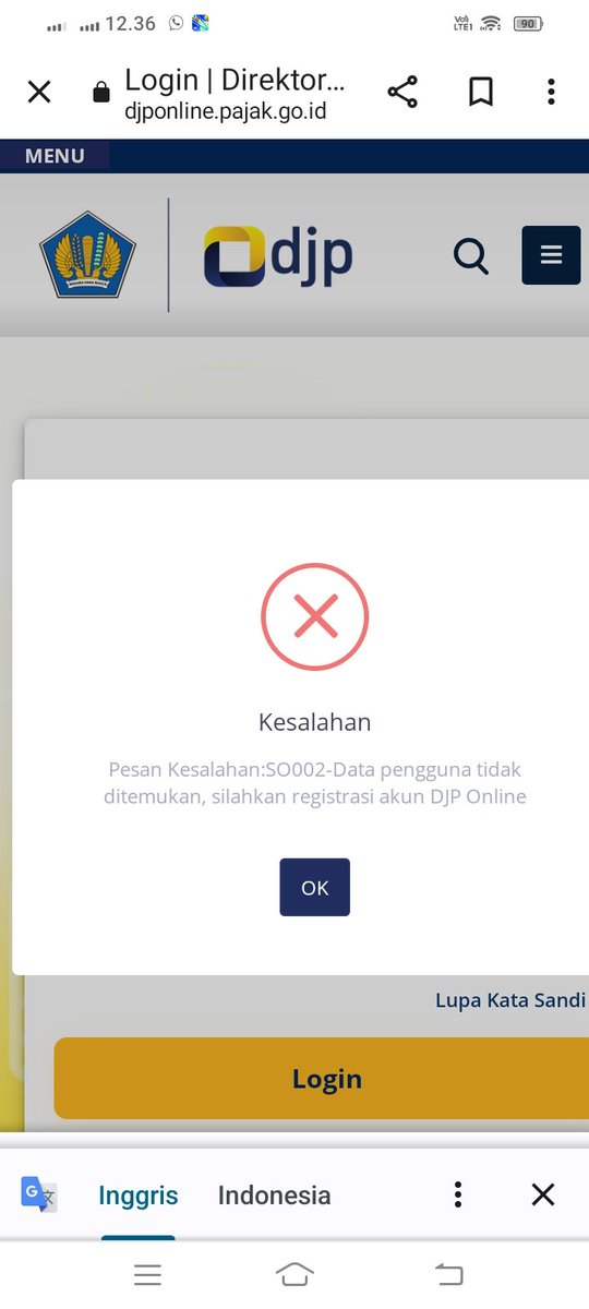 Shaweer88's tweet photo. @kring_pajak min saya mau ganti password kok malah begini https://t.co/Ew3B9rbEmX