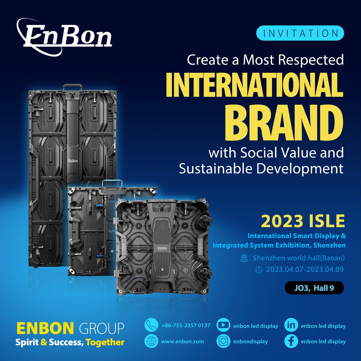 EnbonLD's tweet image. ||جديد من انبون||
نذكركم بموعدنا الشهر القادم , من 7 إلى 9 أبريل ، سنطلق منتجاتنا الجديدة في معرض Shenzhen International LED. نرحب بمستخدمي LED من جميع أنحاء العالم لزيارة جناحنا وتجربة منتجاتنا الجديدة.
#Shenzhen_exhibition #Enbon #led_display #April #china_exhibition
