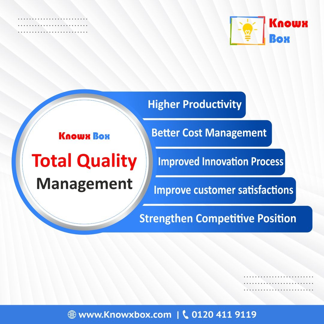 Achieve Quality Assurance by implementing  a total quality management course in the organization.
Contact us:- knowxbox.com/kbapp/course/v… 

#TQM #totalqualitymanagementskills #Qualitymanagementtraining #trainingonline #corporatetraining #softskills #softskilltraining  #Knowxbox