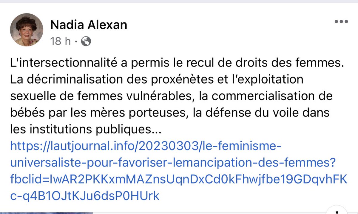 yclaude's tweet photo. Quand j'entends le mot "#Intersectionnel" (sic), je me doute bien qu'il y a quelque chose d'important dans notre #Société_Moderne, qui va se faire #Sectionner : Les #Droits des #Femmes, conquis courageusement par les luttes du #Mouvement_Féministe ! https://t.co/4K9eNnQyyX