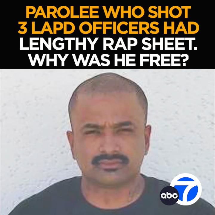 He had recent arrests for robbery, battery on a peace officer, drugs, and weapons charges, so why was the parolee who shot three LAPD officers out free? The tough questions as the three officers recover from their gunshot wounds. Tonight at 11 from ABC7 abc7.com/12931437