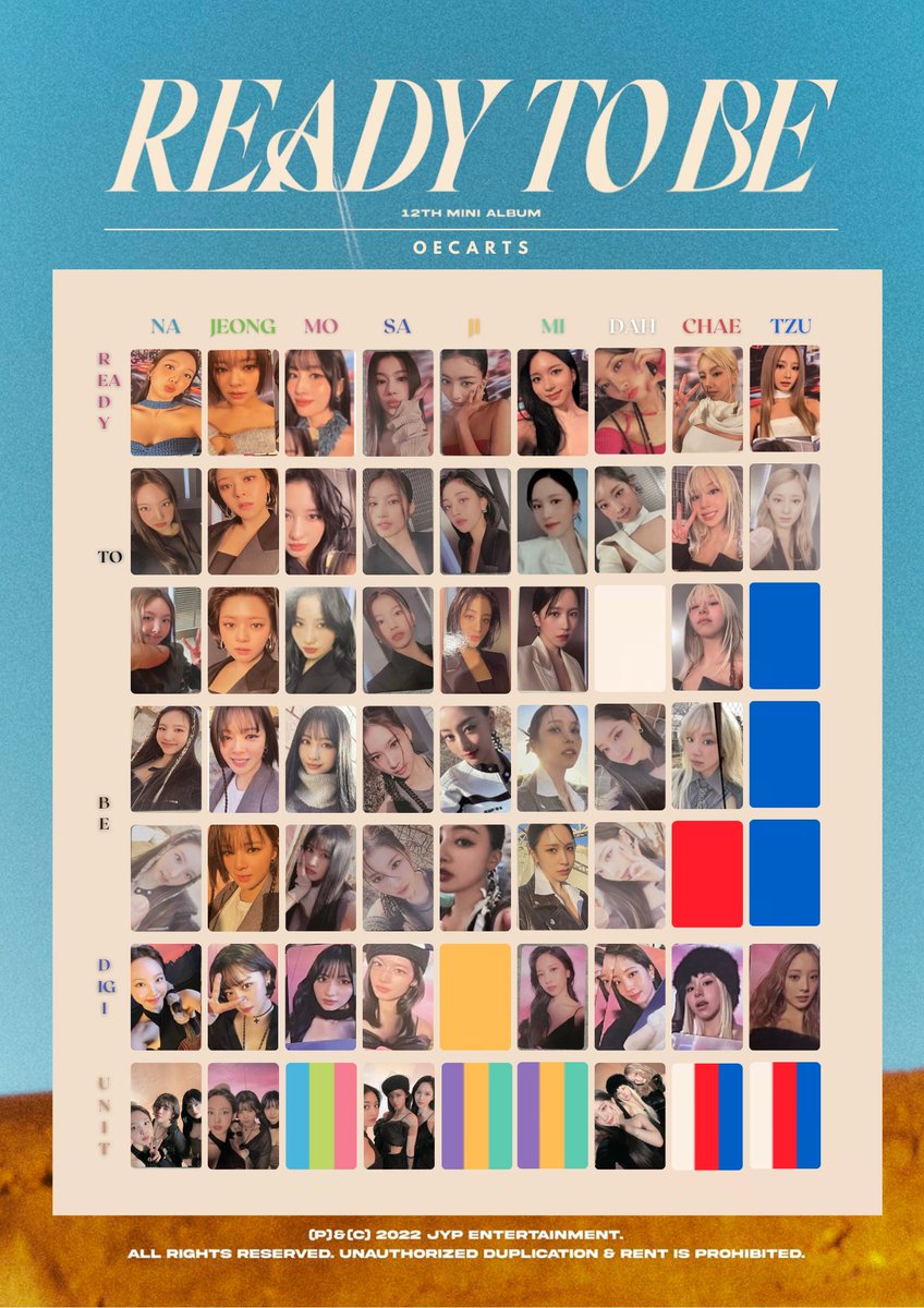 TWICE #SETMEFREE TWICE READY TO BE ALBUM PHOTOCARD TEMPLATE 52/63