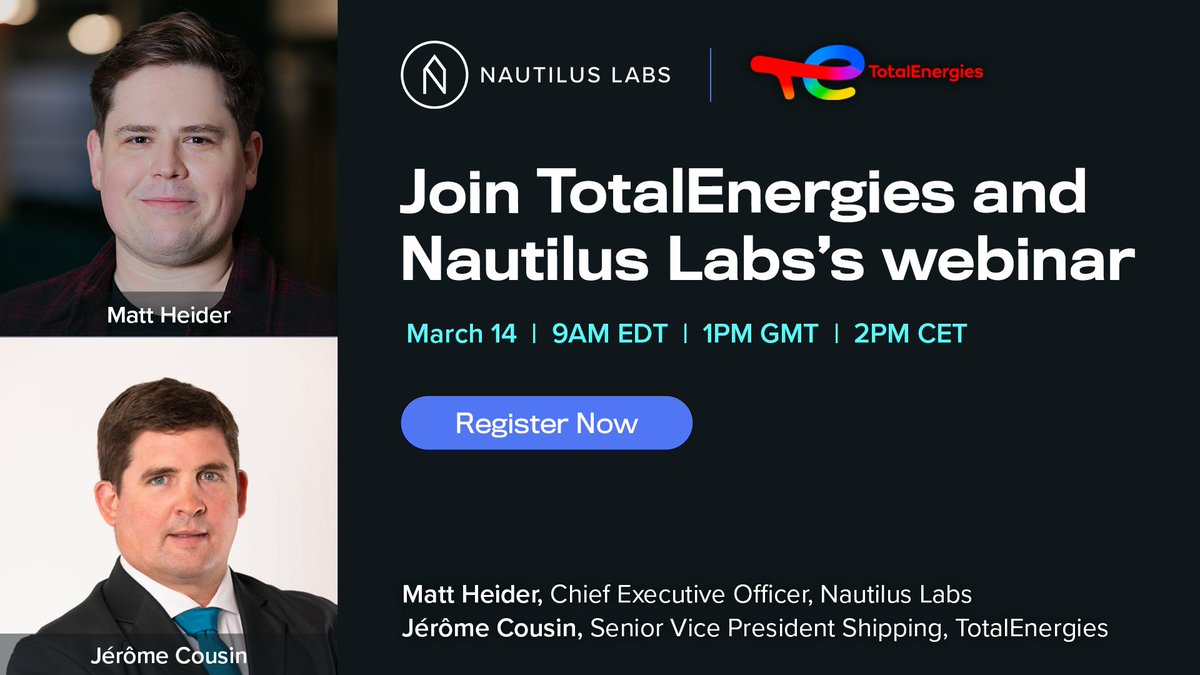 Nautilus Labs powered by Danelec (@nautiluslabs1) on Twitter photo Historically, the shipping industry and its charter parties have not incentivized stakeholder collaboration. How can we encourage collaboration for our decarbonization goals? Register for <a href="/Matt__Heider/">Matt Heider</a> and Jerome's (<a href="/TotalEnergies/">TotalEnergies</a>) webinar: bit.ly/3FbgRud
#FTCommodities Historically, the shipping industry and its charter parties have not incentivized stakeholder collaboration. How can we encourage collaboration for our decarbonization goals? Register for <a href="/Matt__Heider/">Matt Heider</a> and Jerome's (<a href="/TotalEnergies/">TotalEnergies</a>) webinar: bit.ly/3FbgRud
#FTCommodities