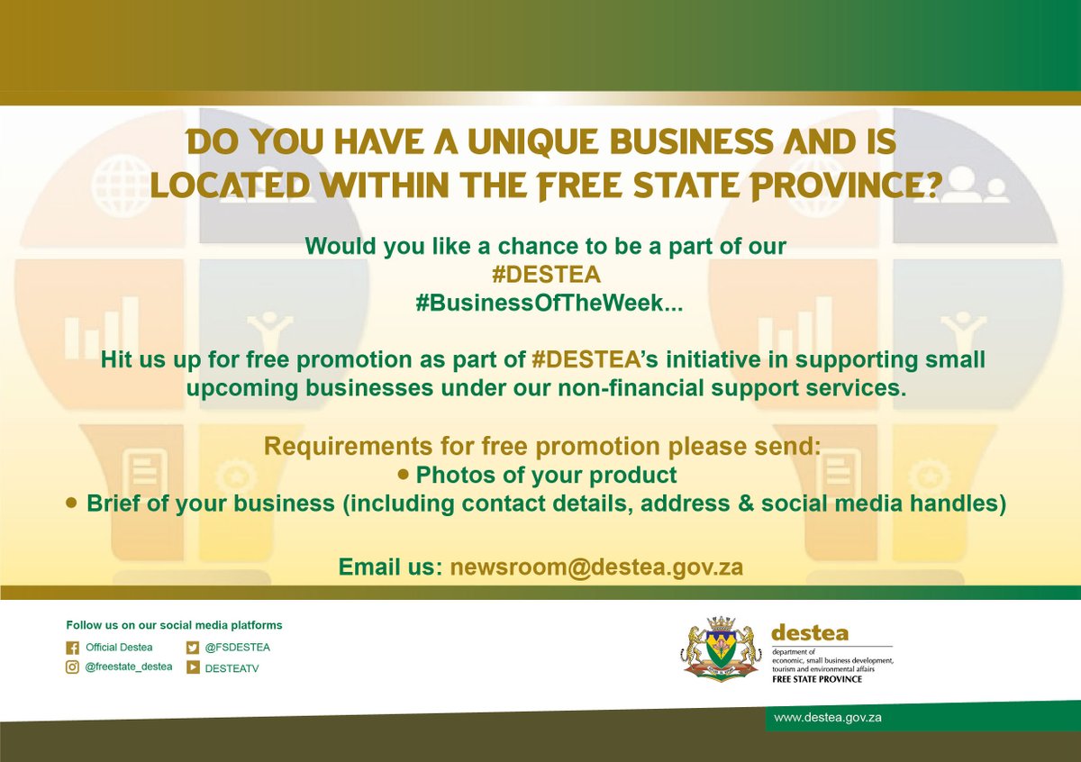 FSDESTEA's tweet image. #MakingYourFutureWorkBetter #BusinessOfTheWeek #SMMEDevelopment #DESTEA