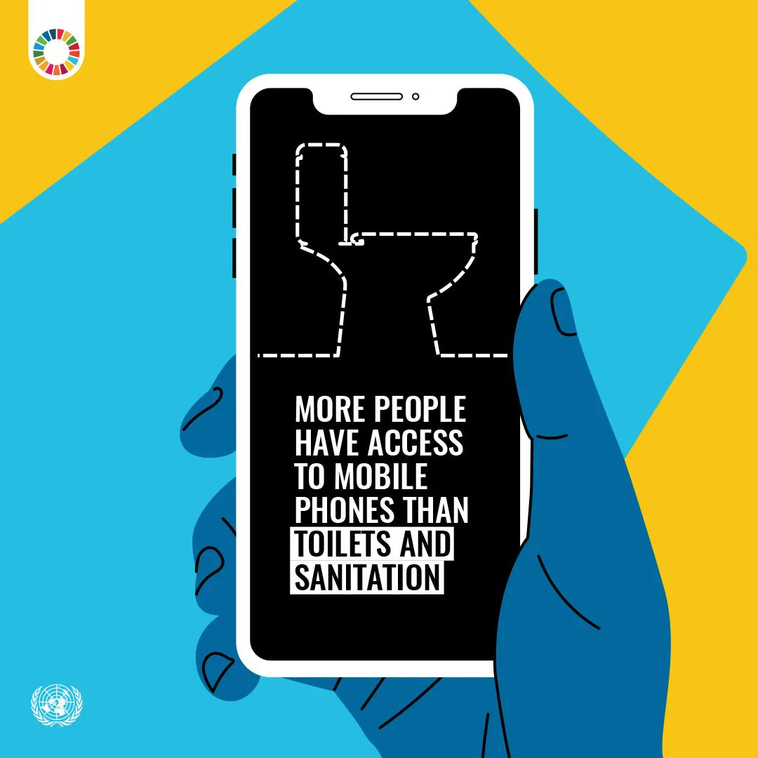 UN_Water's tweet photo. More people have access to mobile phones than toilets and sanitation.

But access to safely-managed sanitation is crucial for healthy lives.

The UN 2023 Water Conference will be an opportunity to scale up the efforts to ensure access to sanitation for all.

#WorldWaterDay https://t.co/RVXUiut4Nj
