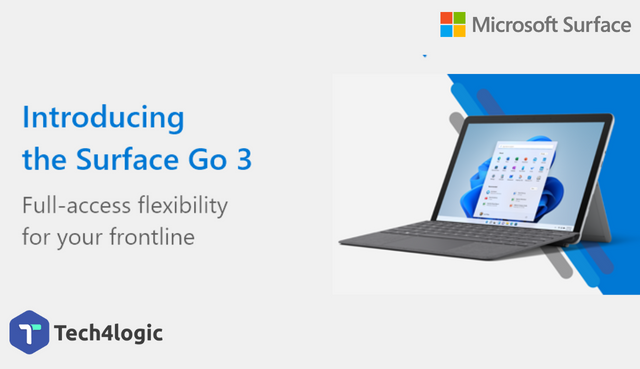 Meet the Surface Go 3 from Microsoft that enables you to serve your customers better on the frontline. Call Now: +91 99205 99105 Email: info@tech4logic.com tech4logic.com #surfacego #microsoftsurface #surfacelaptop #microsoft #tech4logic
