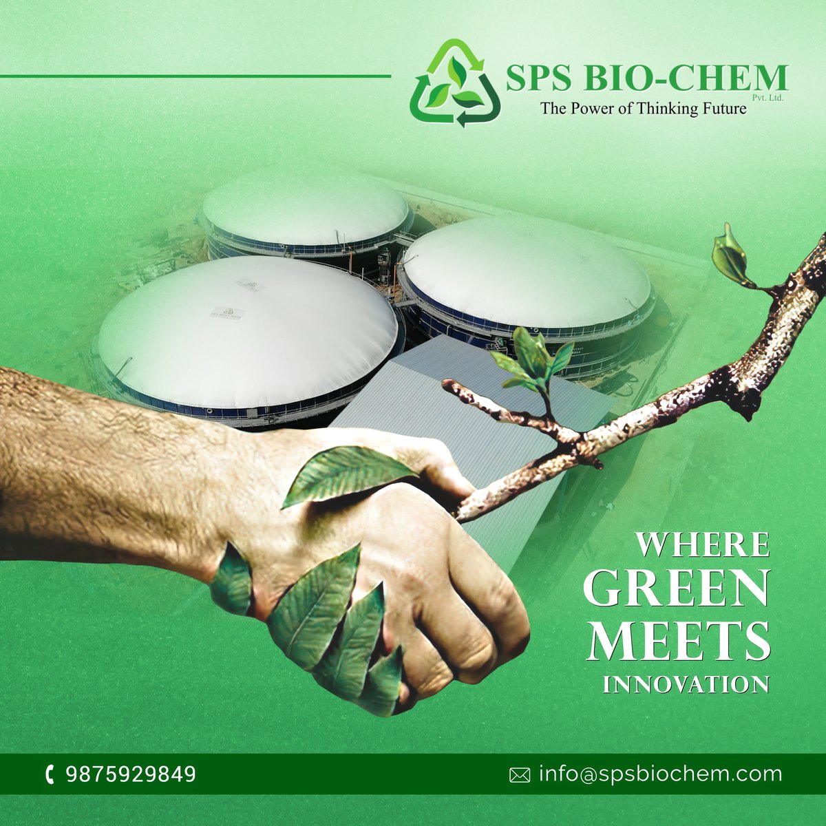 SPS BIO-CHEM is where Innovation and Green Energy intersect! Our cutting-edge facilities and sustainable practices enable us to manufacture high-quality biochemicals with minimal environmental impact. Join us on our journey towards a greener future. #biochem #organicfarming