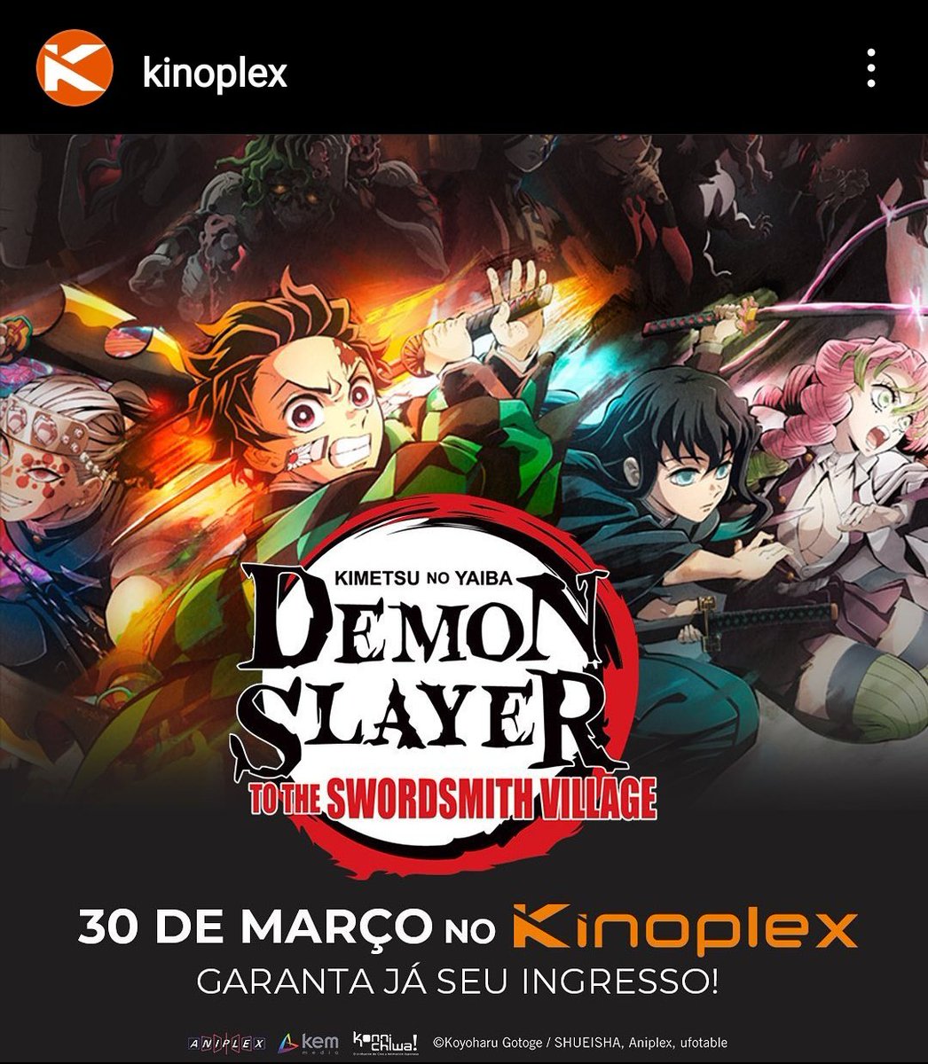 Animes In Japan 🎃 on X: INFO MEU DEUS! A kinoplex já liberou a pré-venda  do ingresso pra o especial de Kimetsu no Yaiba: World tour que irá  estrear dia 30 de