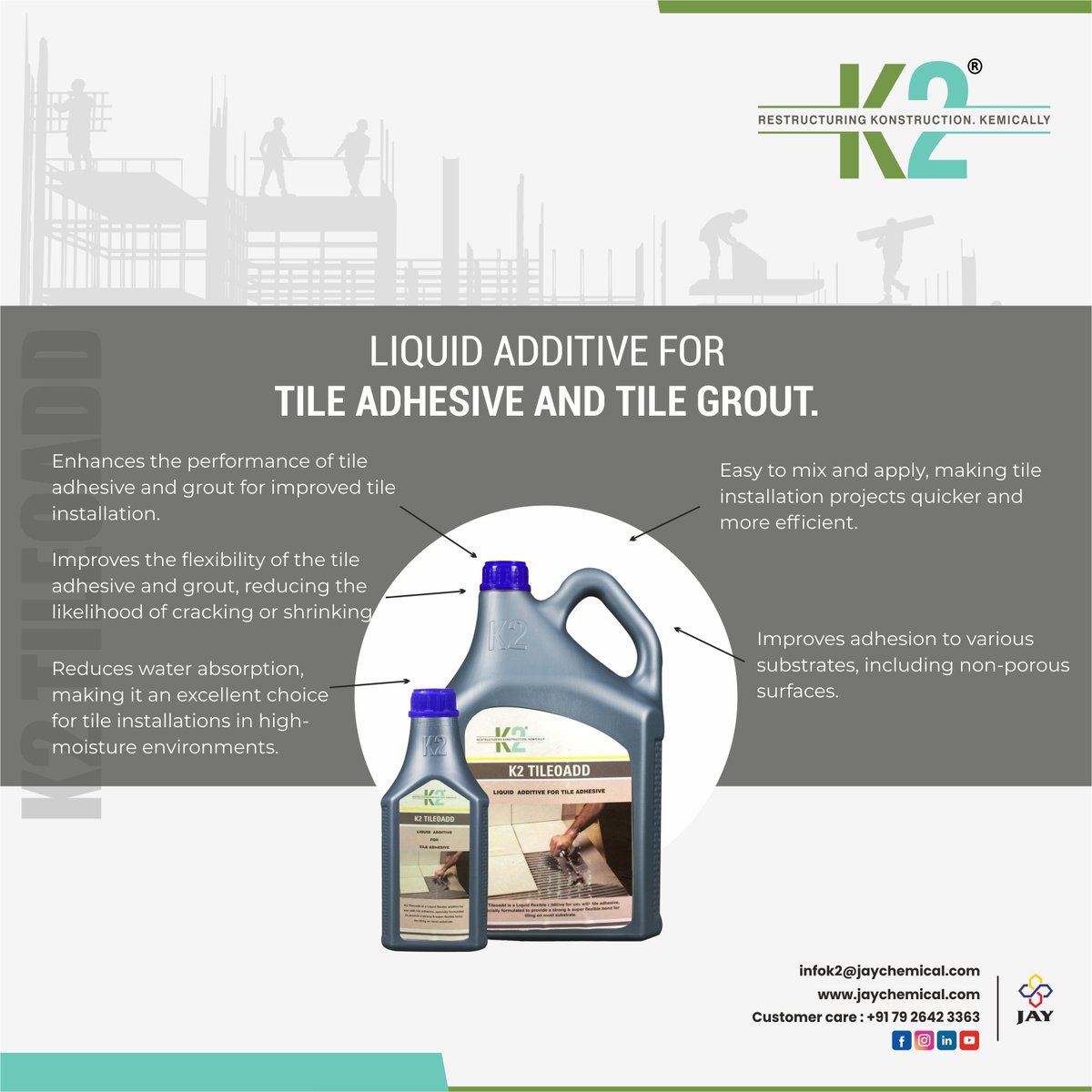 Say goodbye to tile mishaps!🖐⬜
#liquidadditive #tileadhesive #tilegrout #improves #flexibility #adhesion #durability #waterabsorption #enhance #properties #shrinking #likelihood #moistureenvironment #moreefficient #surfaces #bestquality #renovation #constructionchemicals