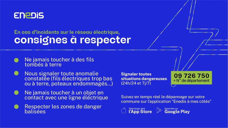 #vigilanceOrange vents violents sur le Languedoc ce vendredi 10 mars ➡️ <a href="/enedis/">Enedis</a> vous rappelle les consignes de sécurité et les numéros utiles en cas d’incident sur le réseau électrique 👇🏼