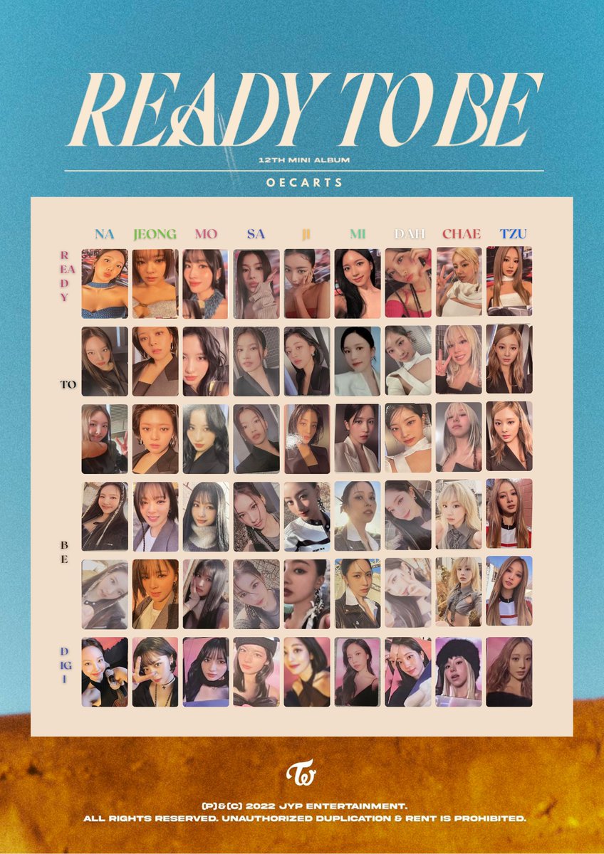 TWICE #SETMEFREE TWICE READY TO BE ALBUM PHOTOCARD TEMPLATE 54/54