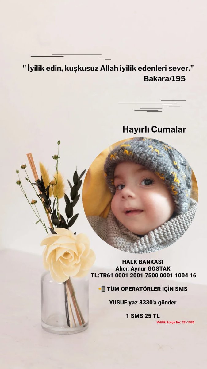 yusuferenkazand's tweet photo. "Kuşkusuz sadaka Rabbin gazabını söndürür ve kötü bir şekilde ölmeyi önler" 

YUSUF EREN için bir iyilik zinciri oluşturalım mı? Sizler de paylaşır mısınız?

Duanıza sadaka ve filtrelerinize talibiz. Lütfen görüp geçmeyin vaktimiz kalmadı 🤲
#hayirlicumalar #cumamızmubarekolsun https://t.co/8XYBUbXYMx