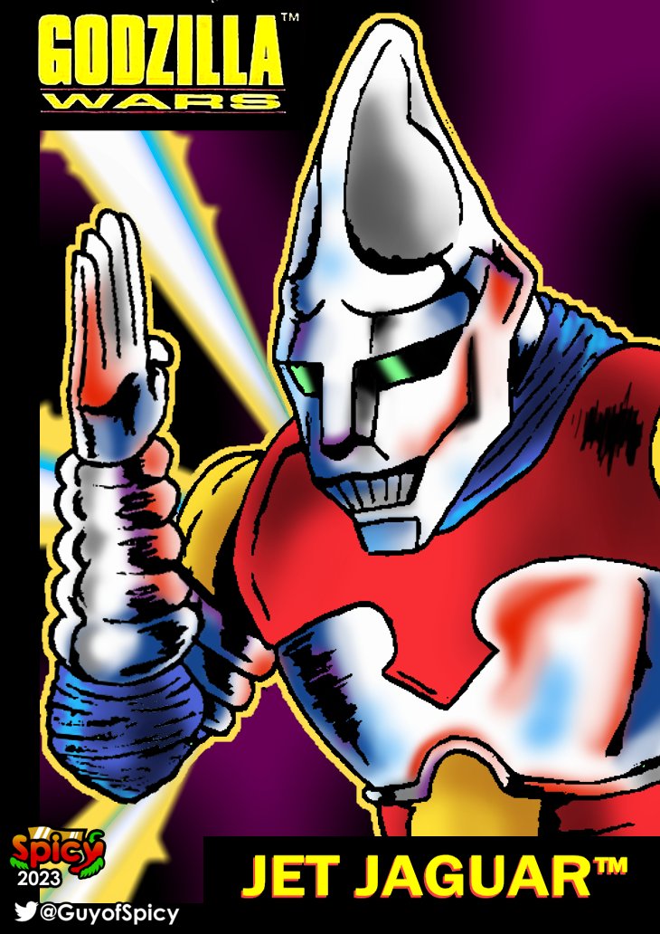 GuyofSpicy's tweet image. Drew yet another card in the style of the #Trendmasters #Godzilla cards.

#ArtistOnTwitter #commissionsopen