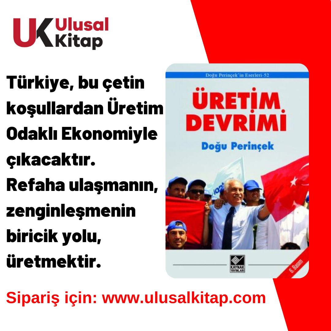 ulusal_kitap's tweet photo. Türkiye, bu çetin koşullardan Üretim Odaklı Ekonomiyle çıkacaktır.
Refaha ulaşmanın, zenginleşmenin biricik yolu, üretmektir.

#üretim #üretimekonomisi #vatanpartisi #doğuperinçek #kitap #ulusalkanal #ulusalkitap #kaynakyayınları https://t.co/kfOE0kJR92