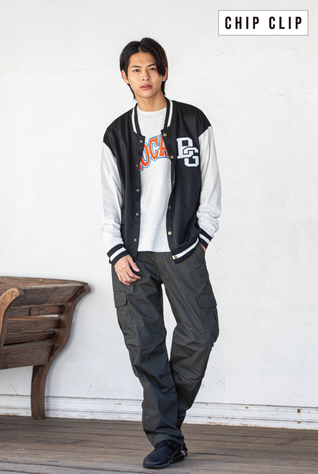 スタジャン羽織って、かっこいいコーデをGET🌟 あえて大きめサイズにし