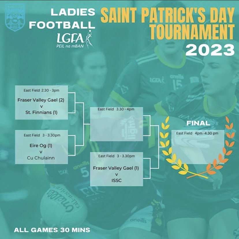 ☘️ Annual St Patrick’s Day Tournament ☘️

We kick start the football season with a bang on March 18 with both Men &amp; Ladies teams will be competing. 

Come down to support the fastest growing sport in Vancouver. 🇨🇦 

#GAA #LGFA #Vancouver #StPatricksDay #Irish #ISSCAbú 🟢🟡