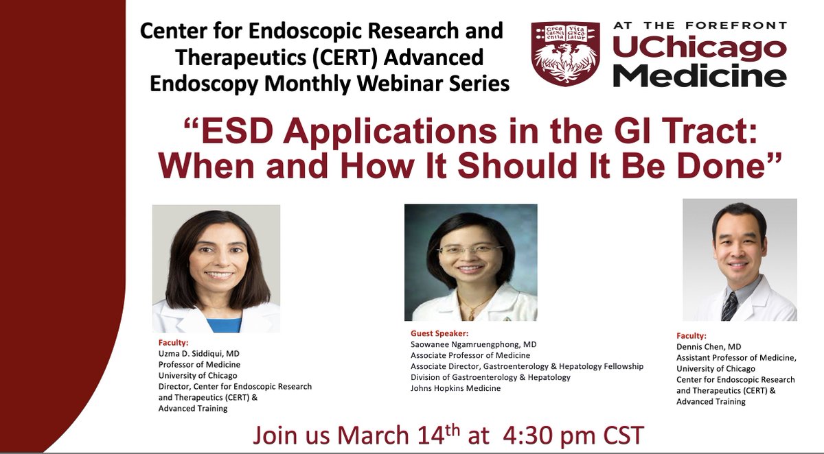 Shifa Umar, MD (@shifaumarmd) on Twitter photo Join us Tuesday March 14th 4:30pm CT 
Link to register: ✅
uchicagomedicine.zoom.us/meeting/regist… Join us Tuesday March 14th 4:30pm CT 
Link to register: ✅
uchicagomedicine.zoom.us/meeting/regist…