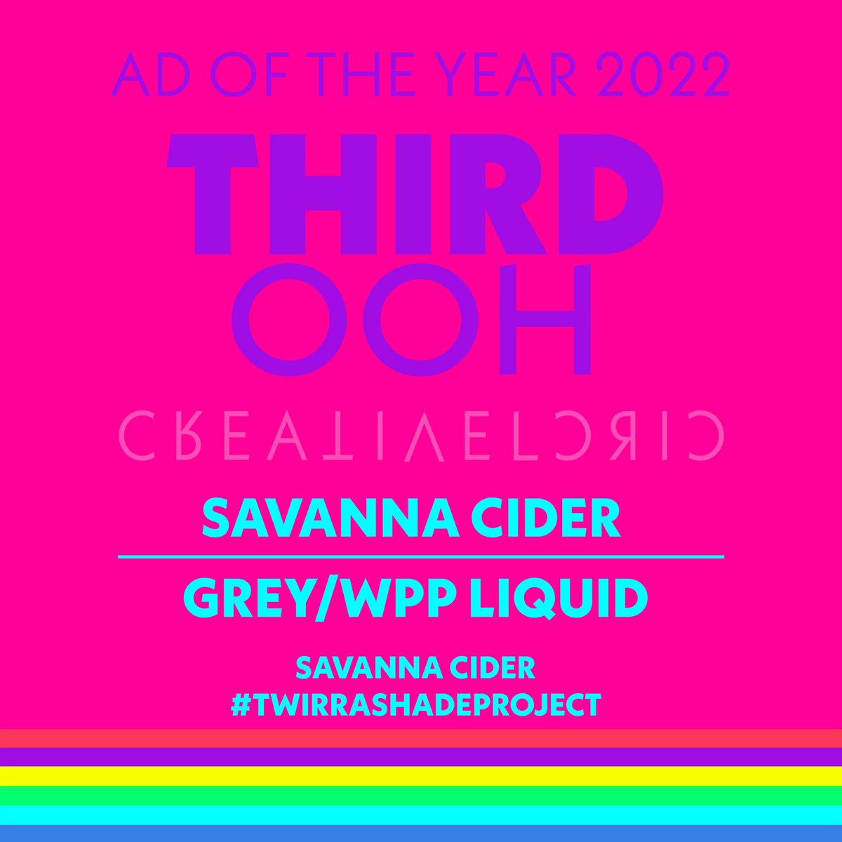 SbuDaBuddist's tweet photo. Thank you @CCreativeCircle for dubbing #TwirraShadeProject @SavannaCider the 3rd best OOH work for 2022. S/O to all the amazing people that worked on this at GREY SOUTH AFRICA! ❤️🇿🇦 https://t.co/ZHU6zSE6gp