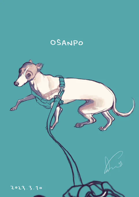 今日の愛犬を描きました。 