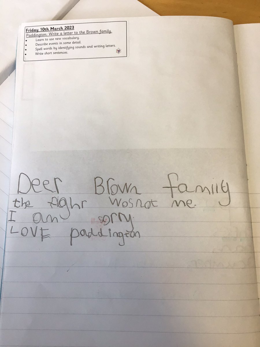 NormanPannellR's tweet photo. I am so impressed with some of the work completed this morning by these children! We are celebrating the snow and writing goodbye letters to the Brown family from Paddington 🐻 #NPPSLiteracy #NPPSEarlyYears https://t.co/68fwPPVekE