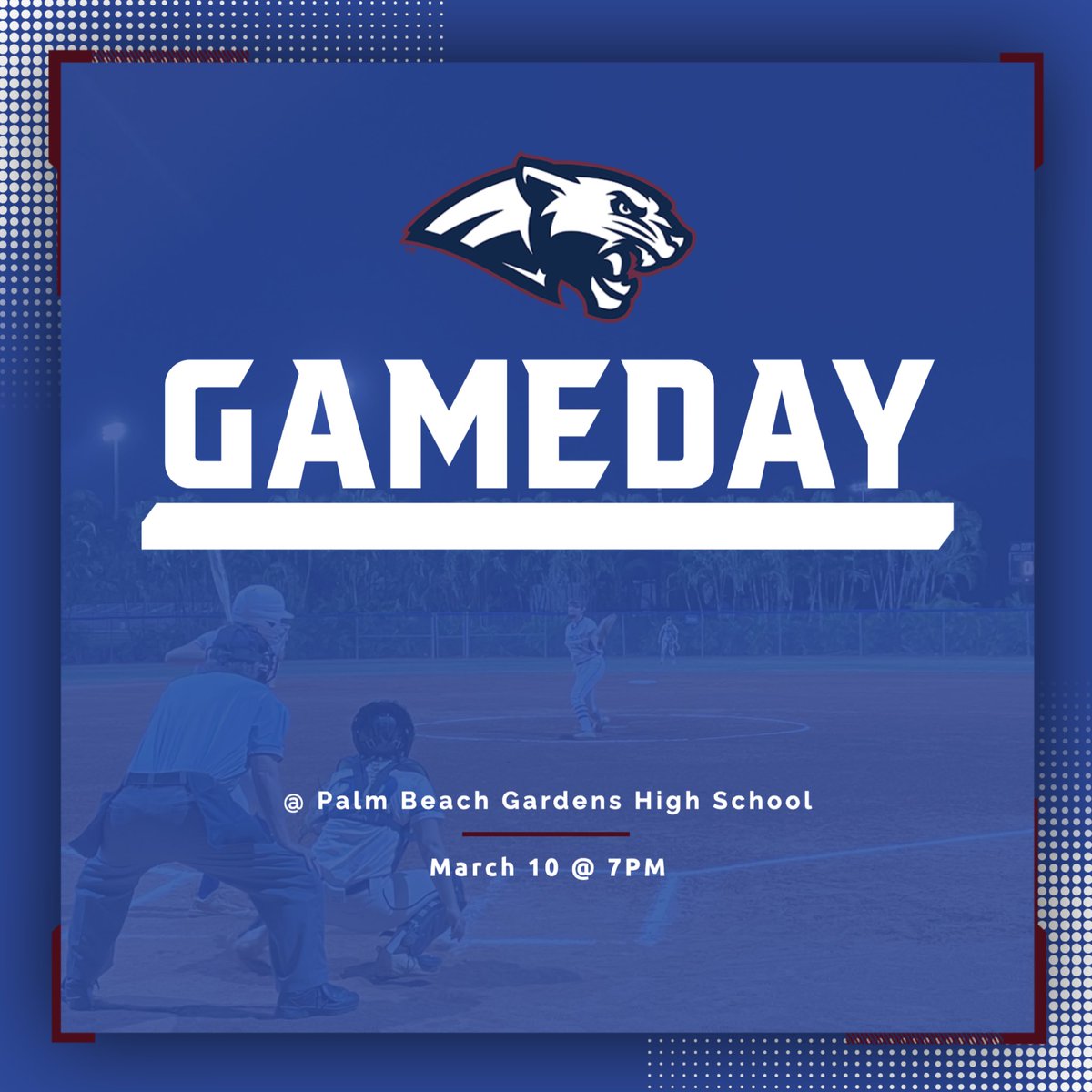 🐾𝔾𝔸𝕄𝔼𝔻𝔸𝕐🐾
#WEOVERME
🆚 Palm Beach Gardens Gators
🕖 7PM
📌 Palm Beach Gardens H.S
<a href="/SoFlaFastpitch/">South Fla Fastpitch Group</a> <a href="/pbphighschools/">Post on High Schools</a> <a href="/emilee_smarr/">Emilee Smarr</a> <a href="/DwyerAthletics/">William T. Dwyer HS Athletics</a> @DwyerPabc <a href="/DwyerPrincipal/">Corey Brooks</a>