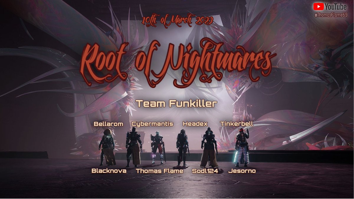 Thomas_Flame's tweet photo. Join Team Funkiller for watching us @ New Destiny 2 Raid
"Root of Nightmare"
10/03/23 6PM (CET)
watch live@: https://t.co/AKdNUgqrou
@Bungie_DE @bungie
#Destiny2 #DestinyTheGame #Lightfall #Dayone
#Raid #NewRaid #Rootofnightmares https://t.co/Tsq6cVohPX