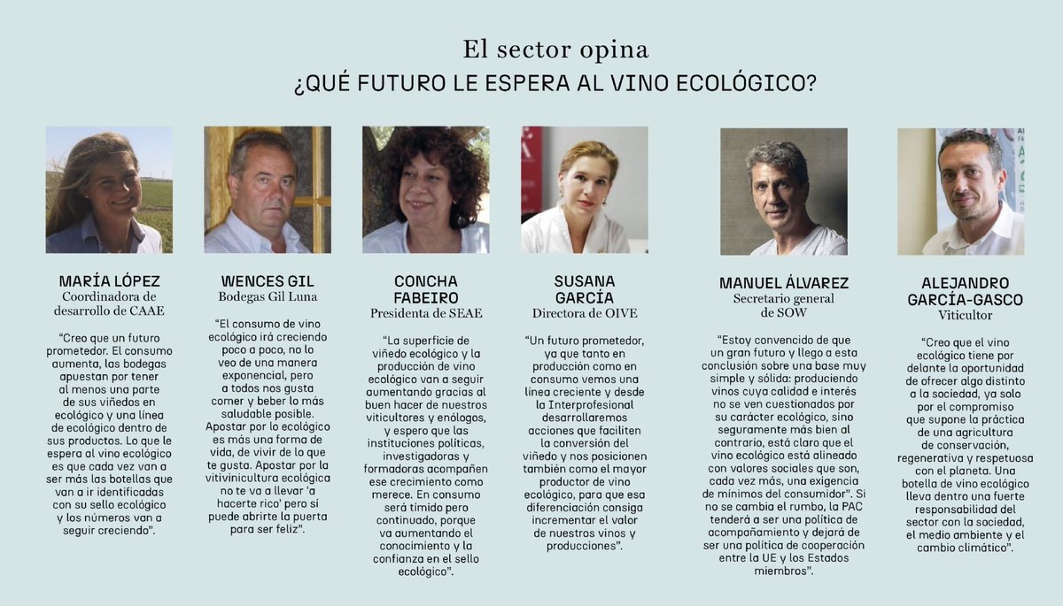 🍇 #Viñedo y vino ecológico, sostenibilidad certificada en una copa 🍷 ¿Cuál es el futuro que le espera a  esta forma de #viticultura? 

🗣️ El sector opina en este artículo escrito por <a href="/blancacorts/">Blanca Cortés</a> para Revista #Agricultura ⤵️ 
🔗 bit.ly/424pv7u