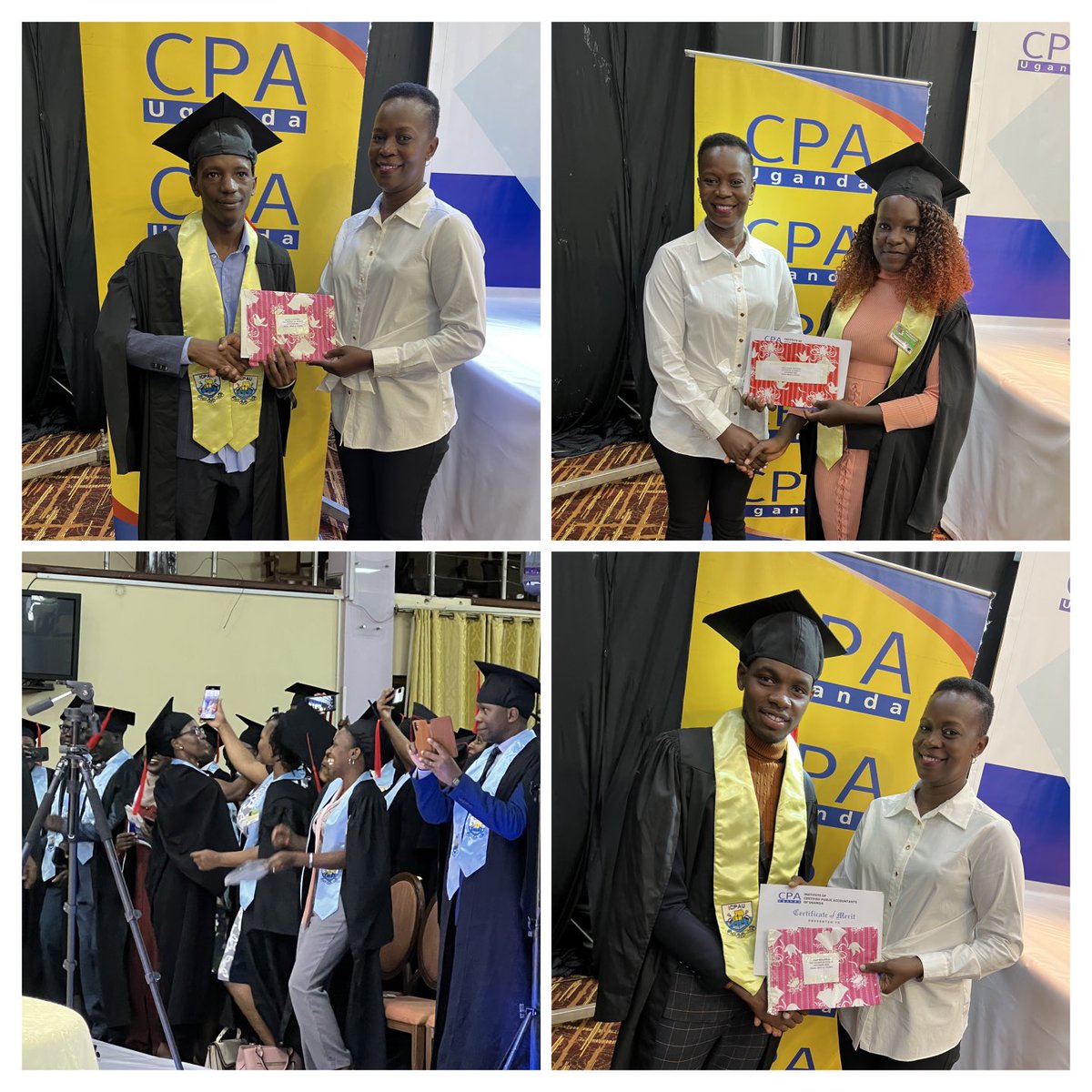 SandraBatte2's tweet photo. I was privileged this morning to present EY Awards to the top three students in the Accounting Technician Diploma during the 13th Graduation Ceremony of ICPAU at Hotel Africana. https://t.co/Onb1rDduJr