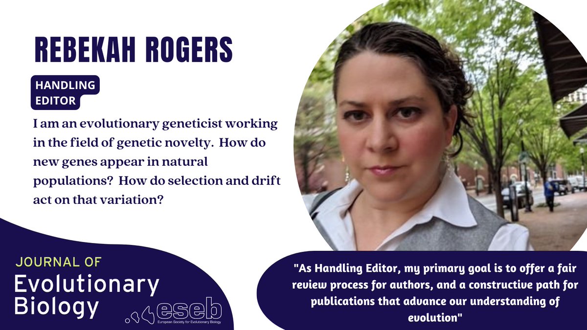 JEvBio's tweet photo. ⭐Introducing our #HandlingEditor Rebekah Rogers @evolscientist ⭐
Based @unccharlotte and working in the field of genetic novelty, Rebekah joined #TeamJEB this year 👏
Find out more about Rebekah and our Editorial Board here:
https://t.co/sF2Ec947uE https://t.co/HWIfAkfpik