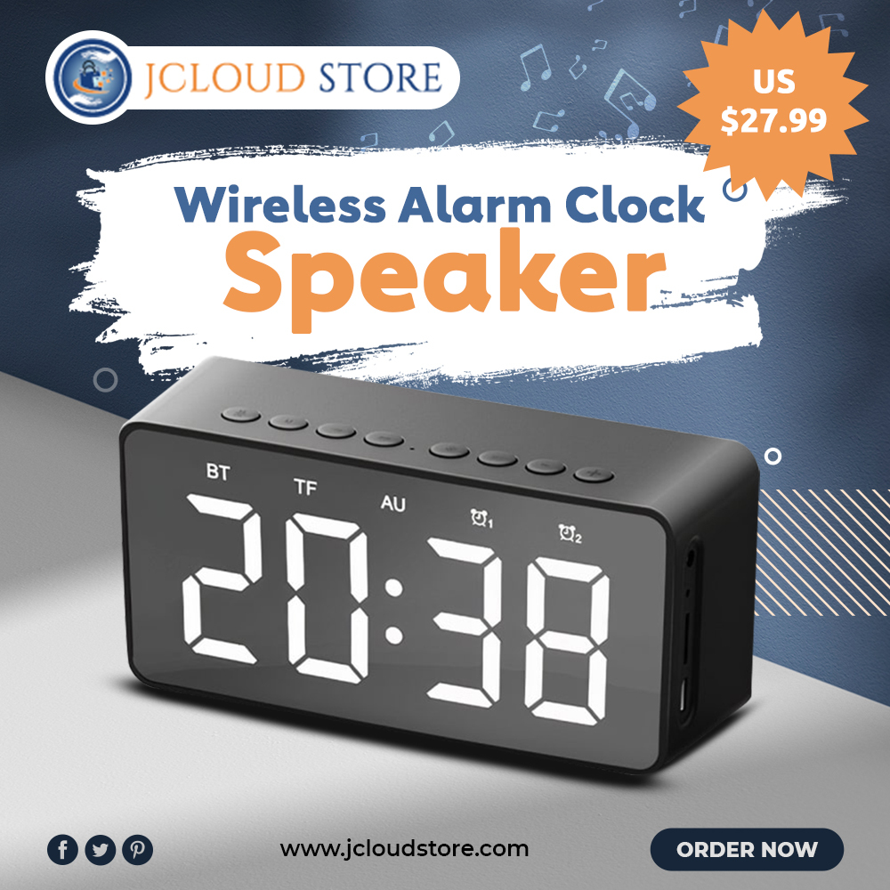 jcloudstore's tweet photo. Get our wireless alarm clock and never be late for your work! The speakers are clear enough to notify about the time and the digital clock shows you time clearly so that you don’t miss a second.
Order today from https://t.co/TzCVWvX5wu.
#jcloudstore #alarmclock https://t.co/K40fTzcQHe