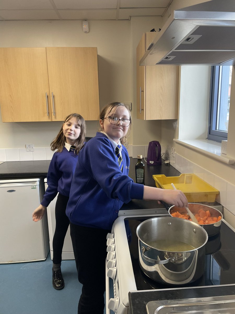 DeltaStrand's tweet photo. The kitchen has a fantastic aroma, we are making soup! Perfect snowy day warmer! #classroomkitchen #deltastrand https://t.co/DwuOt7SY3K