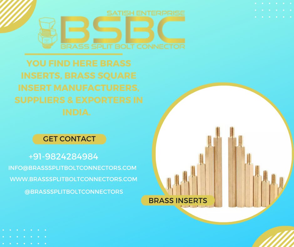 brasssplitbolt1's tweet photo. For #inquiry contact me.
#call: +91-9825606168 | 9824284984
#email Info@brasssplitboltconnectors.com
#website:https://t.co/9vh5BZZJNk
#exports #material #brass #copper #Manufactuer #exportersindia #brasssexporter #brassinsterts
#brassanchors #copperrods #exportersindia #brassnut https://t.co/Sm67IMw4pi