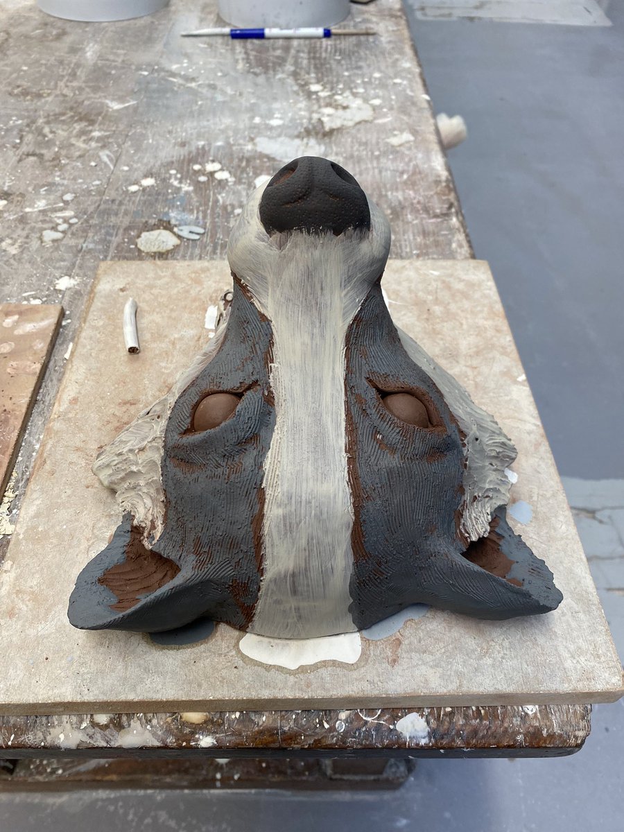 Abbie Sunter (@sunter_studio) on Twitter photo I am ~ unnecessarily~ excited for this badger to be dry enough to fire. Haven’t used terracotta in ages but I’m excited to see the outcome!
Also, shout out to <a href="/sarahjfc/">Sarah-Jane</a> for the inspiration to use text in my work. Why I didn’t do it sooner I don’t know 😅 I am ~ unnecessarily~ excited for this badger to be dry enough to fire. Haven’t used terracotta in ages but I’m excited to see the outcome!
Also, shout out to <a href="/sarahjfc/">Sarah-Jane</a> for the inspiration to use text in my work. Why I didn’t do it sooner I don’t know 😅