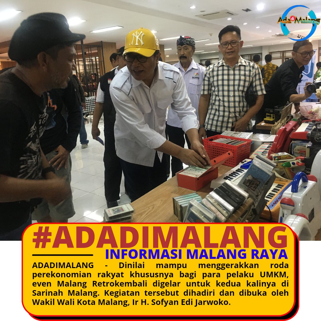 adadimalang's tweet photo. ADADIMALANG - Dinilai mampu menggerakkan roda perekonomian rakyat khususnya para pelaku UMKM, Wakil Wali Kota Malang Ir H. Sofyan Edi Jarwoko membuka secara resmi kegiatan Malang Retro 2

Selengkapnya : https://t.co/StdAFhueRH

#MalangRetro #MalangRetro2 #SofyanEdiJarwoko  #Retro https://t.co/E69esLTELF