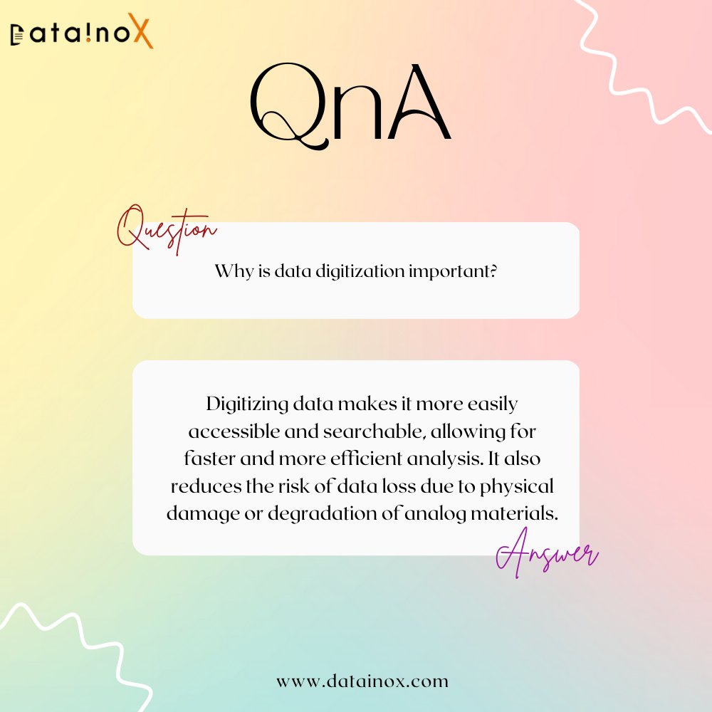 Datainox's tweet image. Say goodbye to lost files and paper cuts. Digitize your data and experience the ease and efficiency of searchable and accessible information at your fingertips. #DataDigitization #Efficiency #Accessibility #digitization #dataentry #importance
