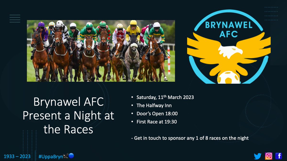 This weekends fixtures ⬇️⬇️

Followed by a night at the races 🐎🍺

#UppaBryn🦅🔵