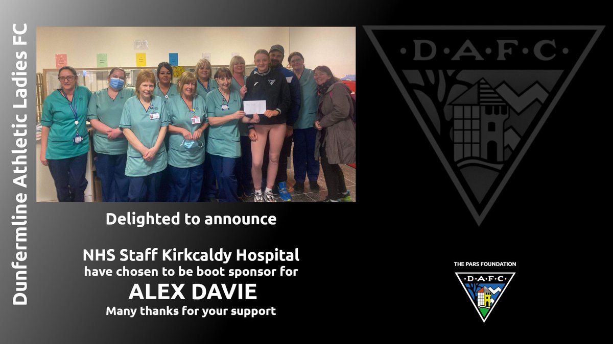 Our striker and top goalscorer from last season ALEX DAVIE  works at the hospital. Some of the wonderful staff have chosen to be her boot sponsor this season. Thank you.