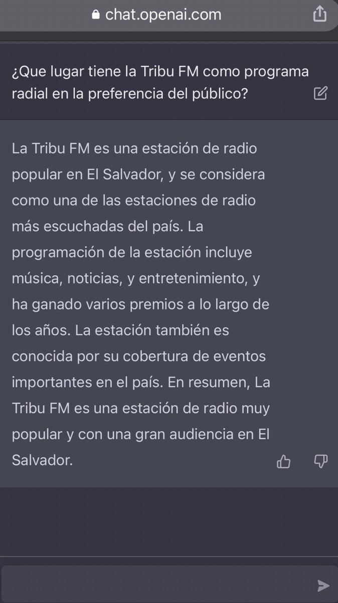 PenchoDuque's tweet image. La inteligencia artificial es una loquilla 😝 #ChatGPT @SomosLaTribuFM #WeAreTheRobots 📻📡🤖