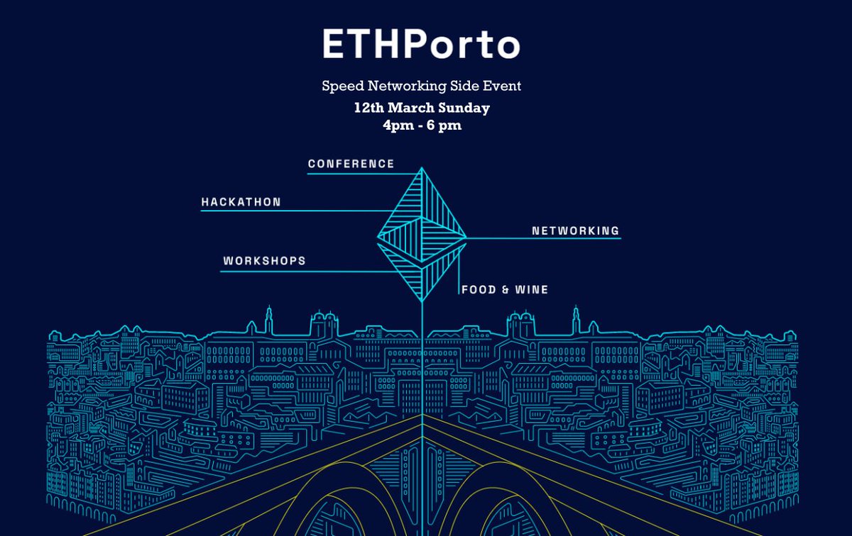 gtbrdd's tweet photo. Attending #ETHPORTO?
Chance to pre-network online with the peers. Register for the online speed networking session on Sunday 12th March. Free tickets here
https://t.co/NvCuaSFhJ7 https://t.co/yVQmKKsnnf