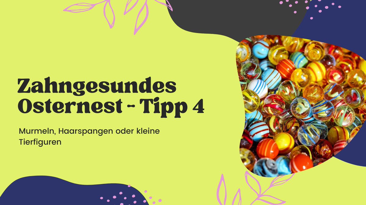 Zahngesundes #Osternest - Tipp 4: Murmeln, Haarspangen oder kleine Tierfiguren bereichern eine Osterüberraschung ebenfalls. 🐣 #ostern