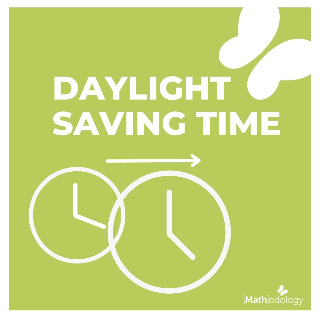 Mathodology's tweet image. A Problem of the Week with a fun and relevant twist. Share with your students, and let us know how it goes!
Bonus Q:
⏰ What fraction of the year do we "spring forward" versus "fall back?"
Springtime is officially around the corner.
#problemoftheweek #daylightsaving #time