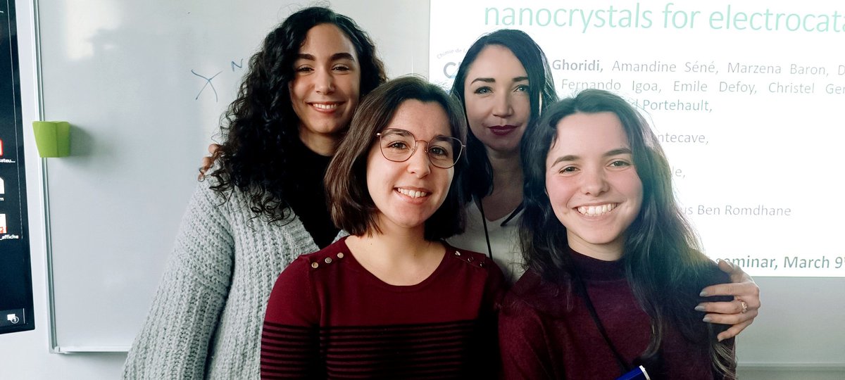 marzena_baron's tweet photo. There we are, the ladies of our nano molten salt group at @Nano_lcmcp at @lcmcp_paris of @Sorbonne_Univ_ @ScienceSorbonne sending belated wishes for all the ladies in science for the #InternationalWomensDay #postdoclife #labgirl #labgirls https://t.co/nlahHgeVs9