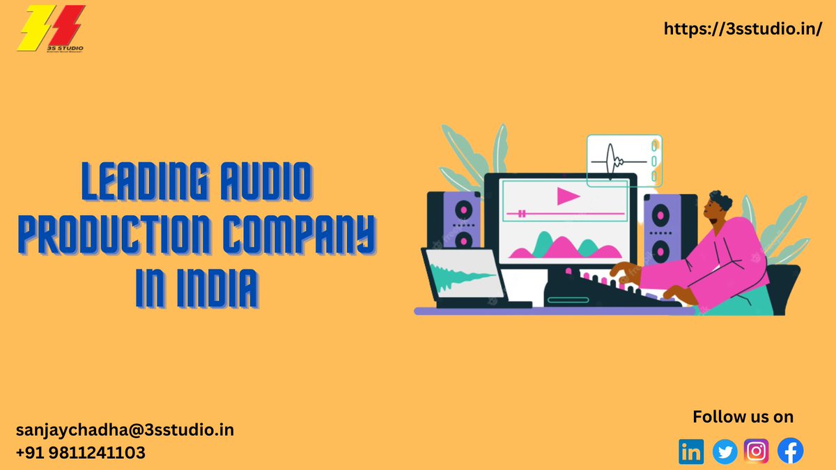 #3sstudio is a leading #audioproduction company in India helping many small and medium business owners in creating the best ever #audios for their business. To know more about our services visit:- lnkd.in/dbQV-aYy #business #india #work #media #music #businessowners