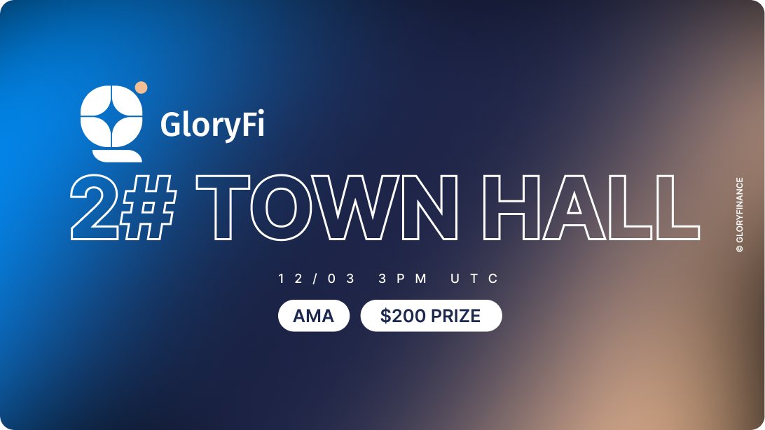 GloryFinanceio's tweet photo. TOWN HALL #2 is here 🔥 💯 

The Town Hall is a weekly voice Chat/AMA that will be hosted by the Team to interact closely with the community. 🌍

Date: 12/03 at 3pm UTC
Prize: $200
Details: https://t.co/ZQOJBwwW0A https://t.co/EeljOTcVGv